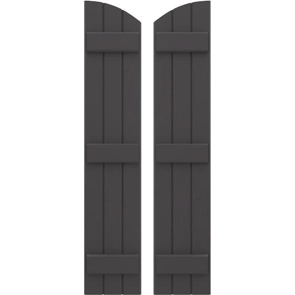 Ekena Millwork Americraft 3-Board (3 Batten) Wood Joined Board-n-Batten Shutters w/Ellipt Top, ARW401BE311X77SMH, PR ARW401BE311X77SMH - main
